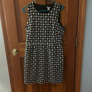 J. Crew Black and White Patterned Dress